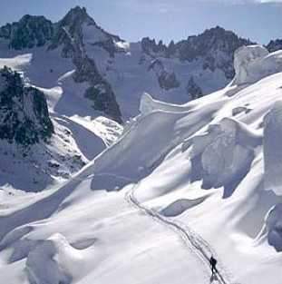 La station de ski Argentière (ski col du Mont-Blanc), France