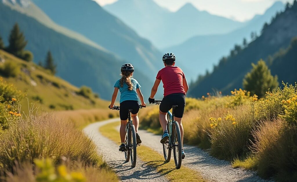 vélo à la montagne en famille